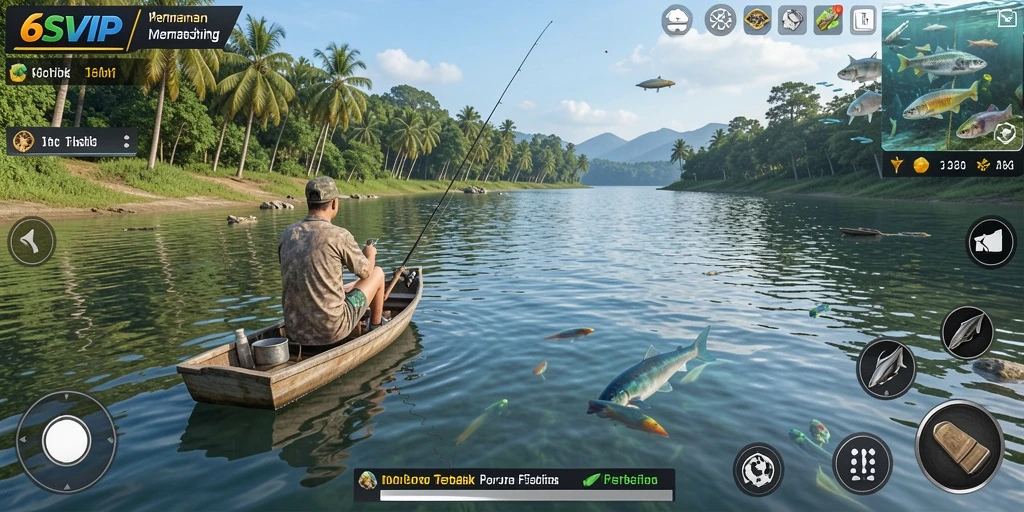 Gameplay mendebarkan di 6SVIP saat memancing.