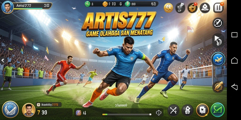 Screenshot utama ARTIS777 menunjukkan aksi seru dalam permainan olahraga.