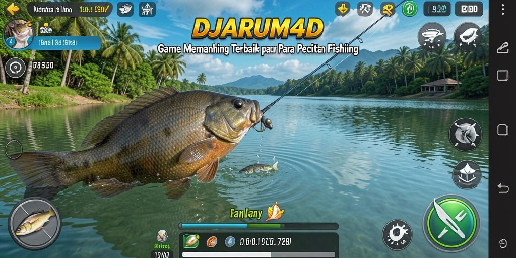 Screenshot gameplay DJARUM4D menampilkan aksi memancing yang seru dan mendebarkan.