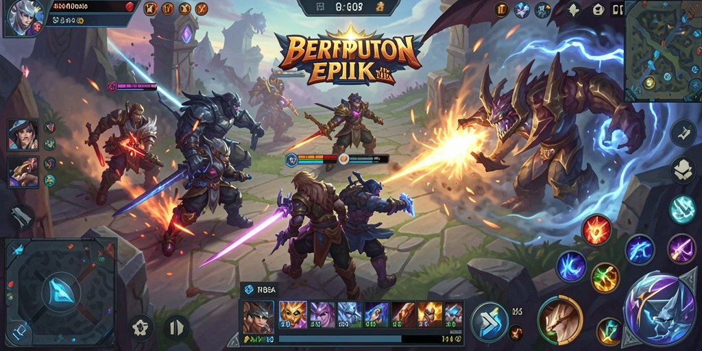 Screenshot gameplay F08 yang menunjukkan aksi seru dalam pertempuran MOBA.