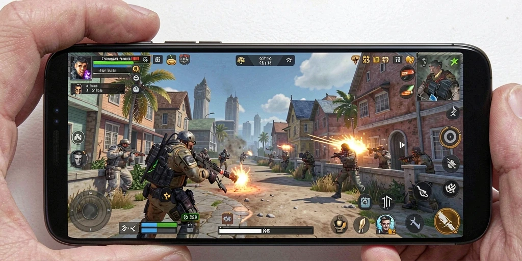 Screenshot gameplay GT108 menampilkan aksi strategi yang intens.