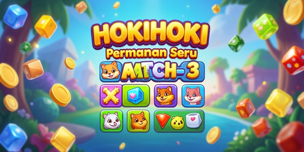 Tampilan HOKIHOKI dengan gameplay Match-3 yang menantang dan menyenangkan.