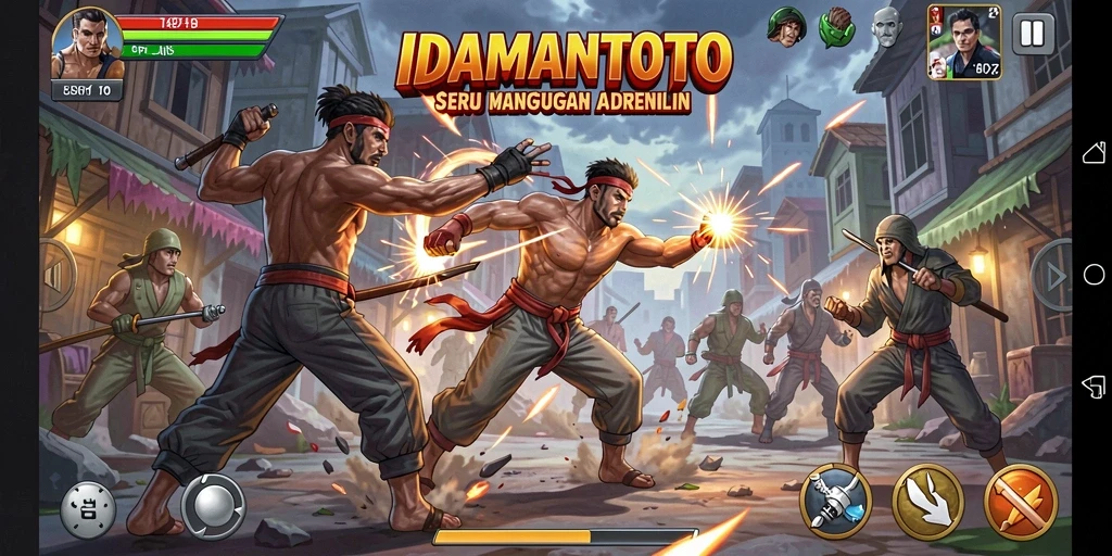 Gameplay seru dengan karakter bertarung menghadapi satu sama lain.