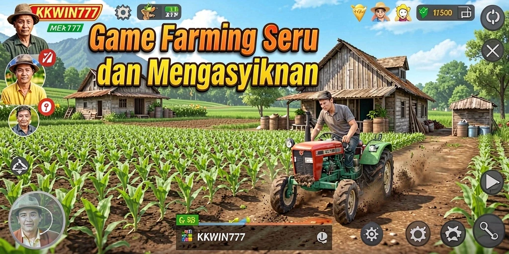 Tampilan gameplay <strong>KKWIN777</strong> yang menampilkan keindahan pertanian.