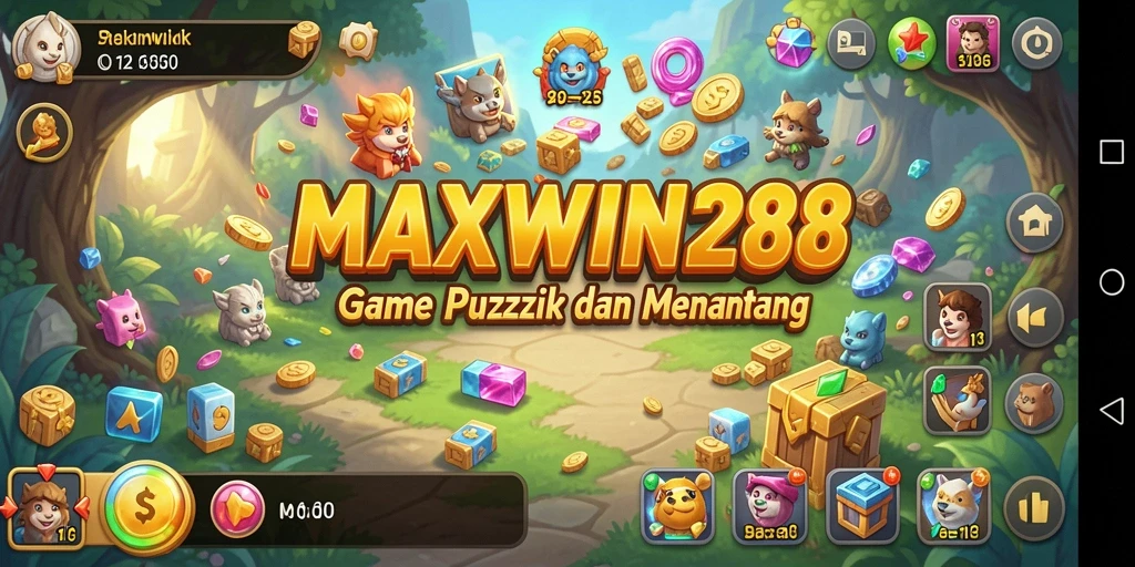 Screenshot gameplay <strong>MAXWIN288</strong> menampilkan puzzle seru dan menantang.