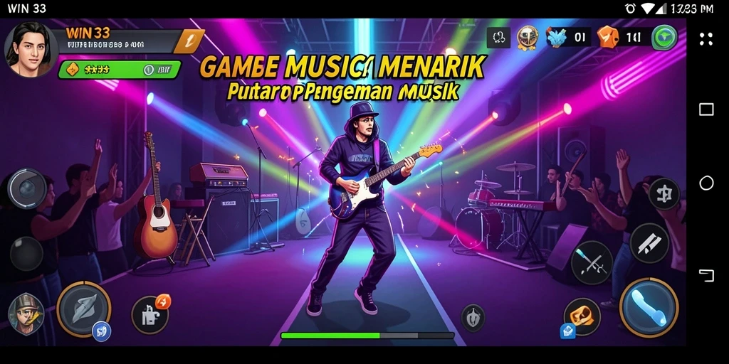 Tampilan screenshot WIN33 menampilkan gameplay musik yang seru dan interaktif.
