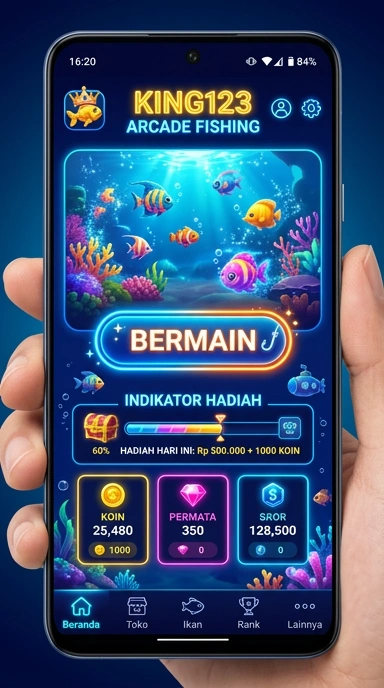 Tampilan antarmuka king123 yang sederhana dan intuitif.